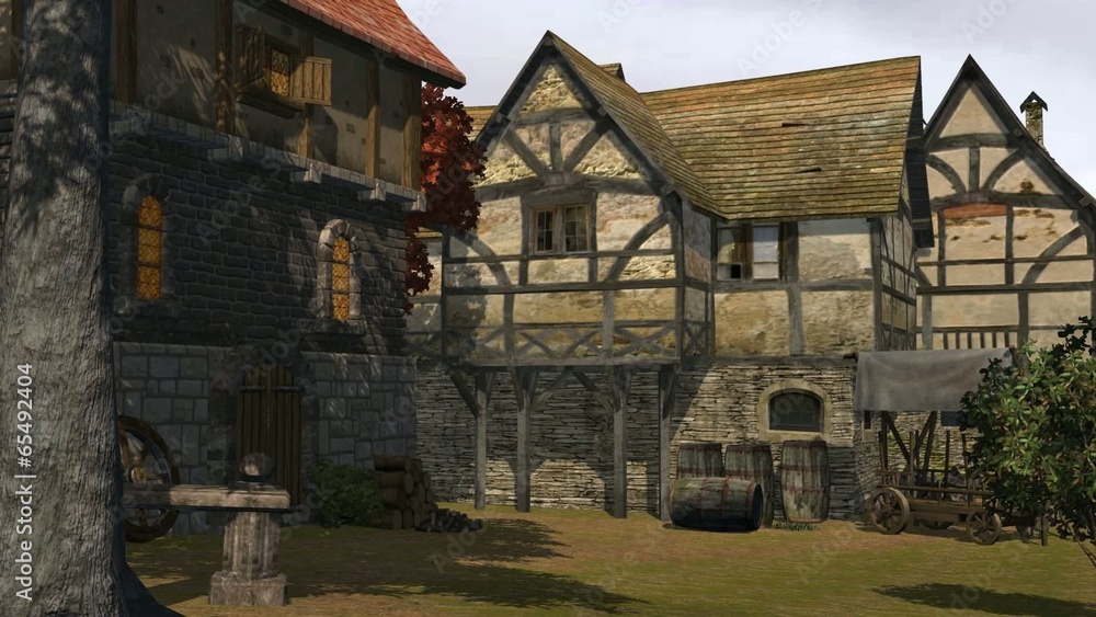 medieval houses - medieval city - video background medieval houses - medieval city - video background