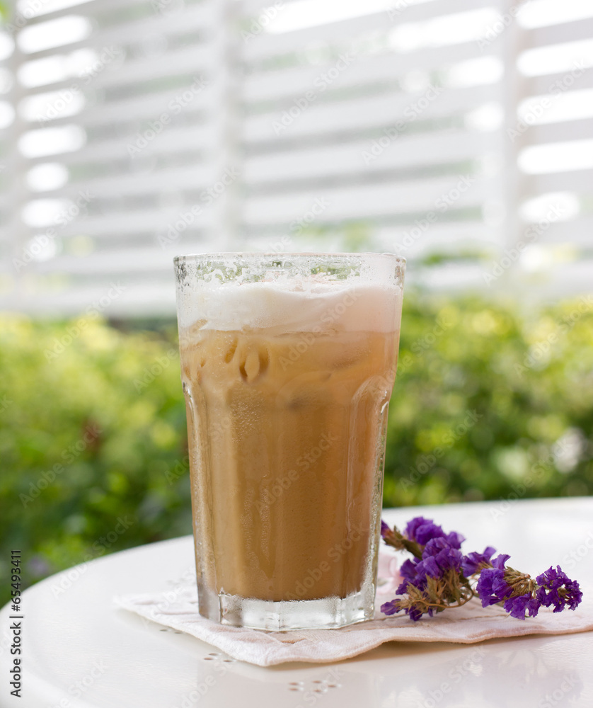 Iced coffee cappuccino with soft cream. Iced coffee cappuccino with soft cream.