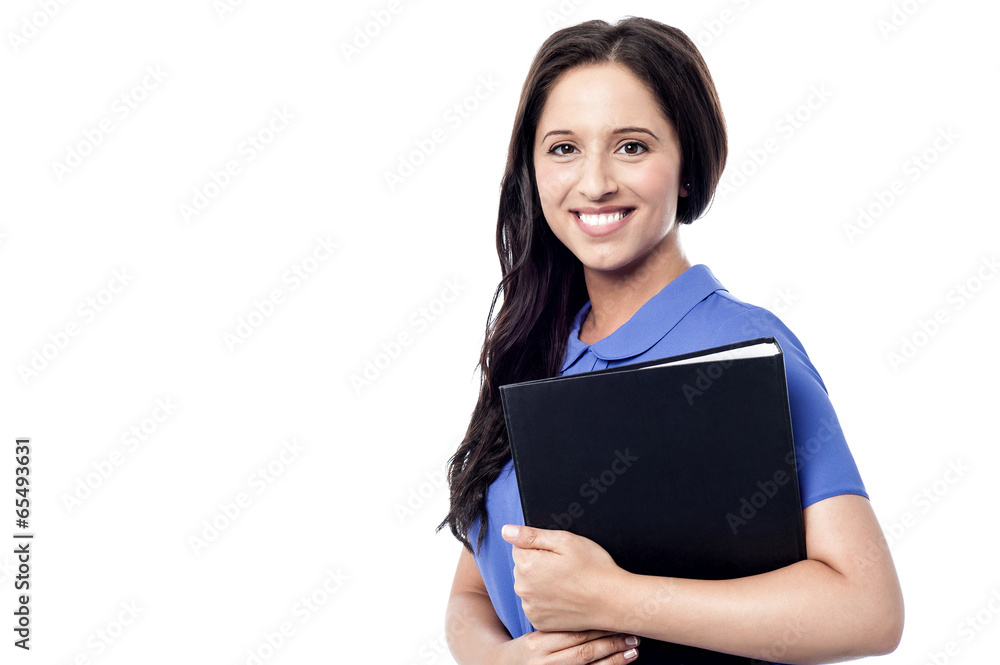 Young woman secretary isolated on white Young woman secretary isolated on white