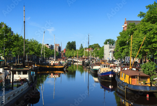 Canal in Groningen, Holland.