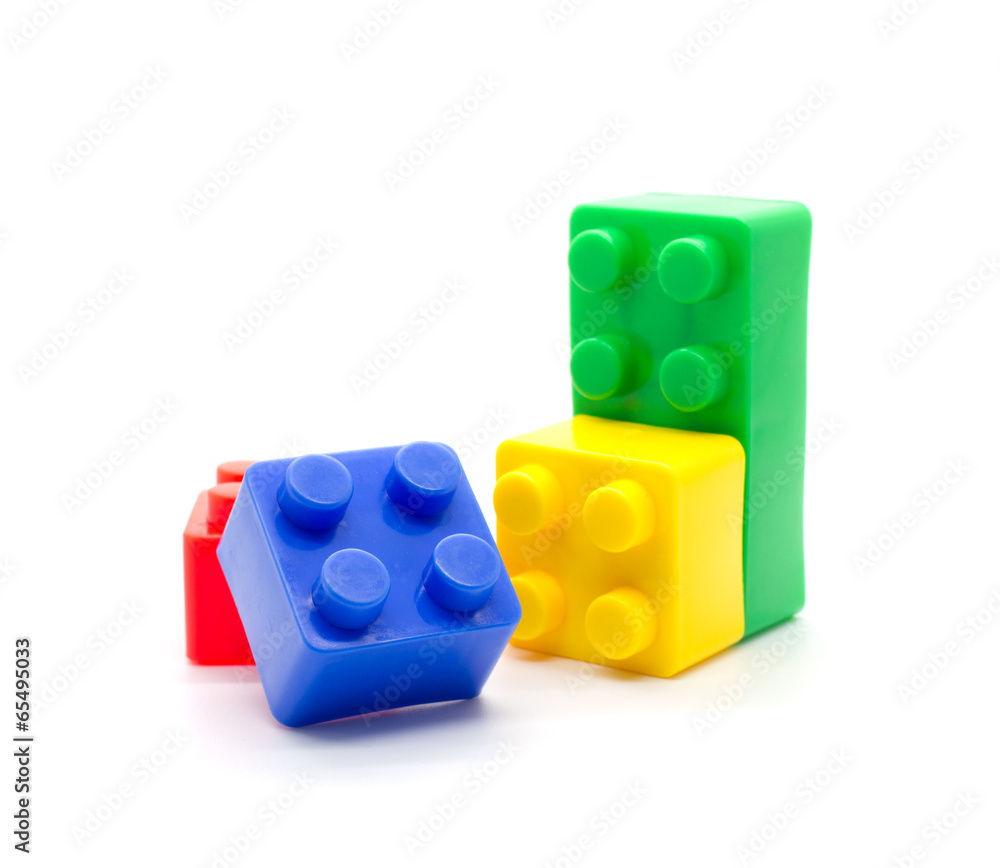 blocks Plastic building blocks on white background blocks Plastic building blocks on white background