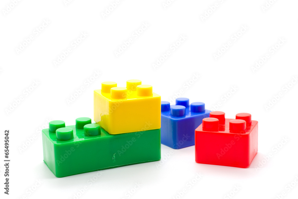 blocks Plastic building blocks on white background blocks Plastic building blocks on white background