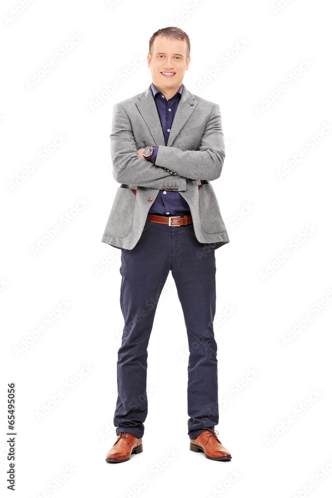 Trendy man posing isolated on white background Trendy man posing isolated on white background