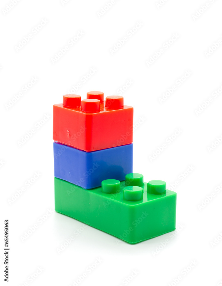 blocks Plastic building blocks on white background blocks Plastic building blocks on white background