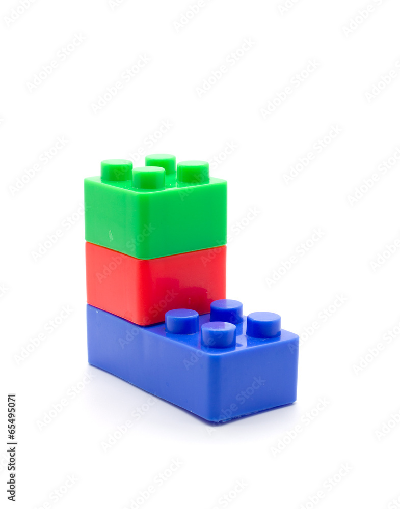blocks Plastic building blocks on white background blocks Plastic building blocks on white background