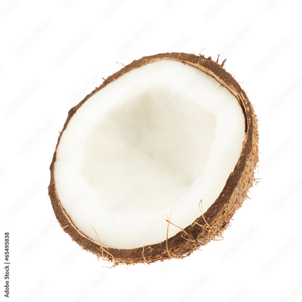 Coconut fruit cut in half Coconut fruit cut in half