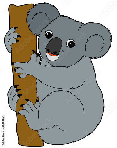 Fototapeta Naklejka Na Ścianę i Meble -  Cartoon animal - koala bear - flat coloring style