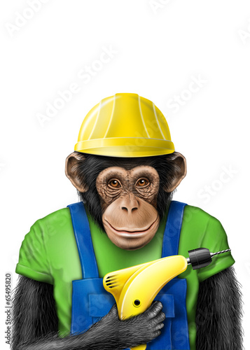 smartmonkey worker drill isolated photo