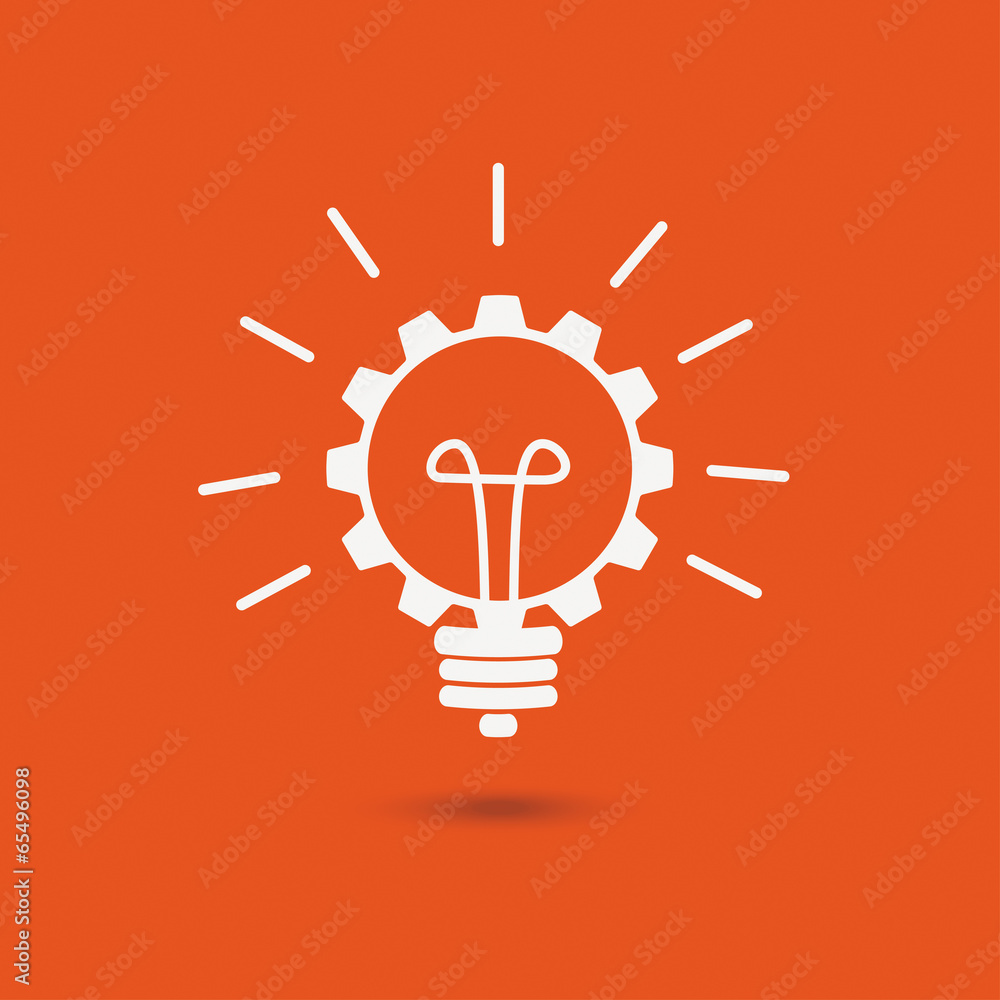 Orange Background Bulb Idea Gear Orange Background Bulb Idea Gear
