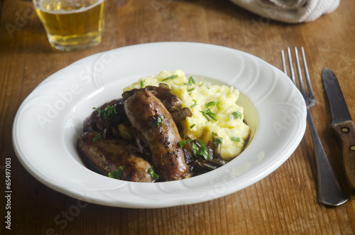 Quadro em tela Sausages with mash
