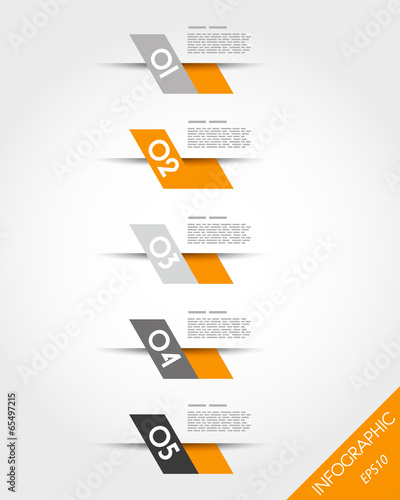 orange fast oblique infographic stickers