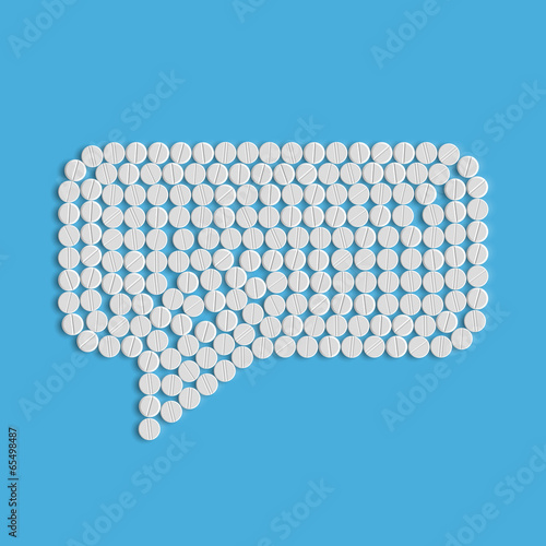 pills concept: speech, bubble, cloud