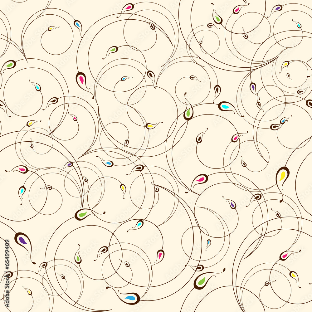 Floral vector curves wallpaper. Background pattern