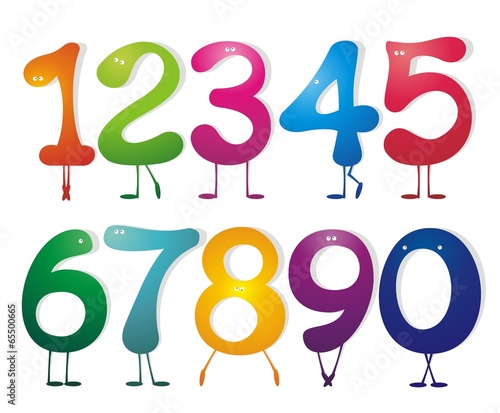 Numbers set. Vector illustrations.