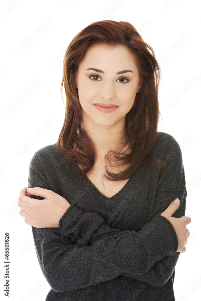 Young casual woman style. Studio portrait Young casual woman style. Studio portrait