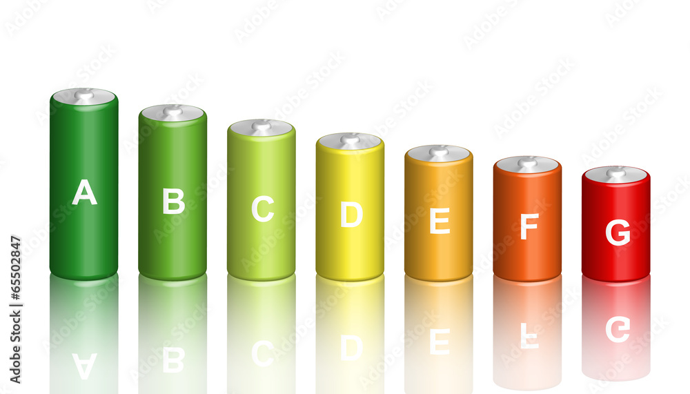 Illustration of 3d battery energy efficiency Illustration of 3d battery energy efficiency