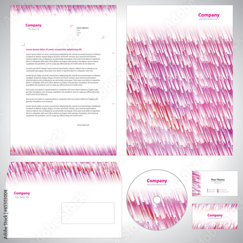Universal purple-white corporate identity template.