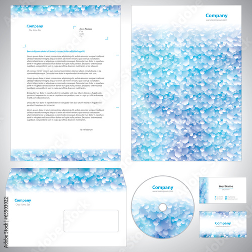 Universal blue-white corporate identity template.