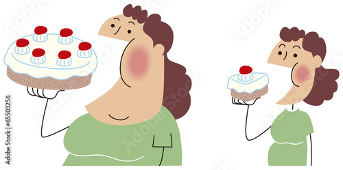 食べる量が増える女性
