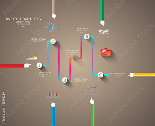 Flat UI design concepts for unique infographics