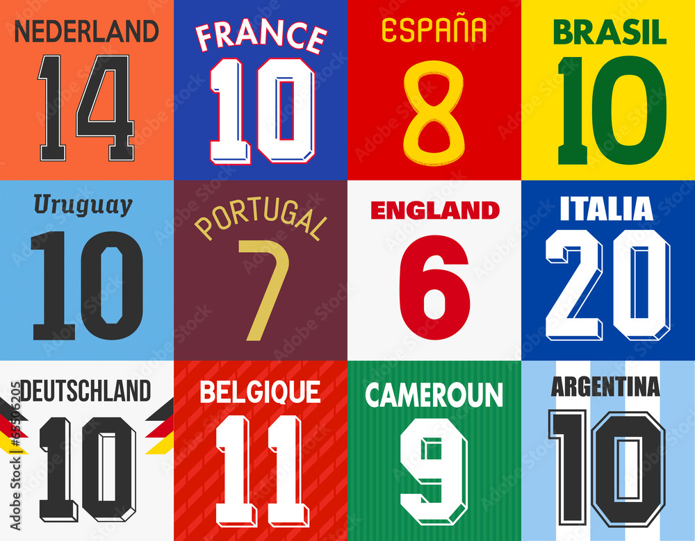 Fototapeta premium Maillots de Football