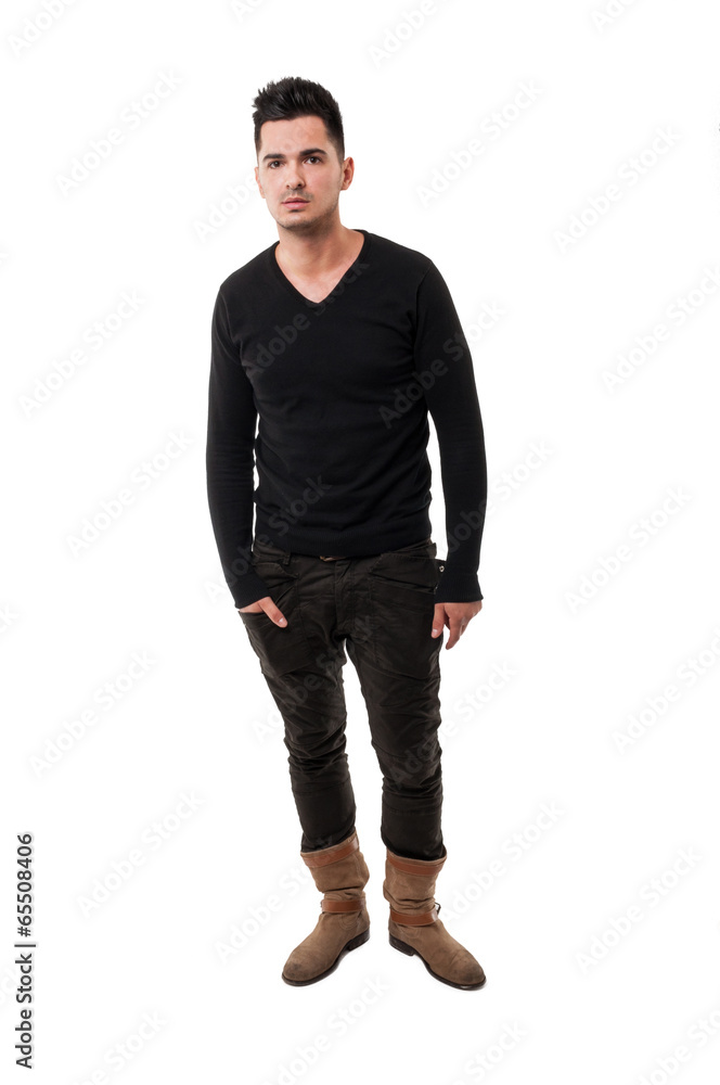 Fototapeta premium Model mężczyzna ubrany w sweter.