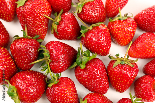 Red ripe strawberries, close up