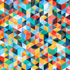 Wandcirkels Mozaïek patronen Abstract mozaiek in warme tinten  © TAlex