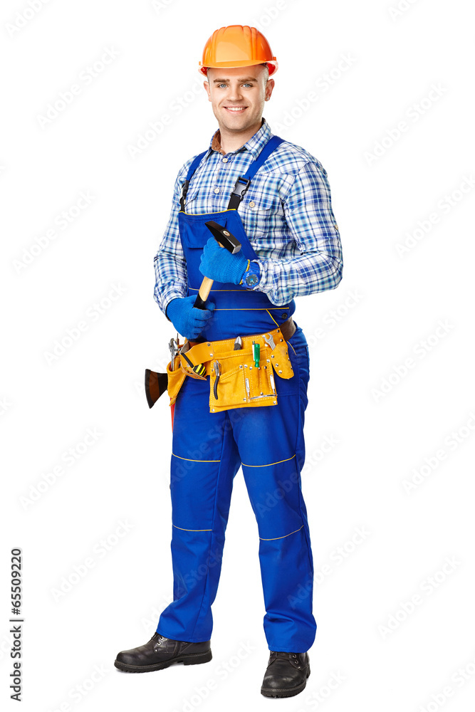 Young male construction worker with hammer Young male construction worker with hammer