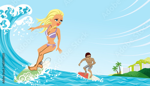 Couple enjoying Surfing © sayuri_k