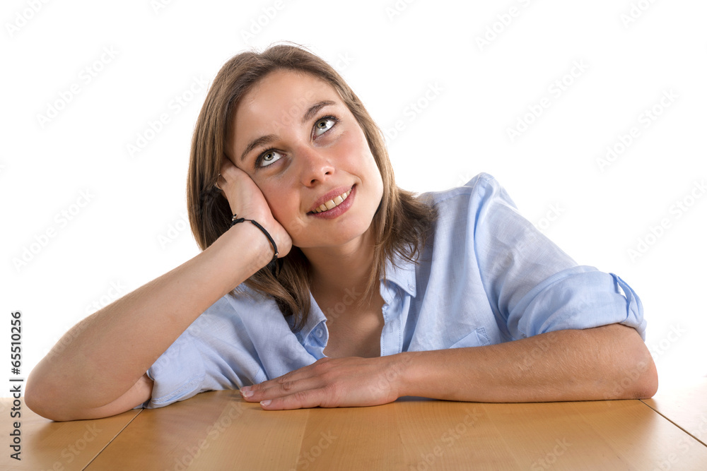 young woman lost in thought young woman lost in thought