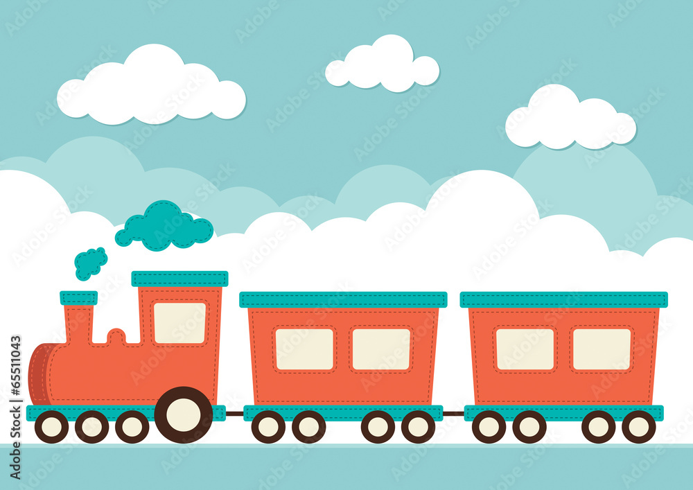Naklejka premium Train and Carriages
