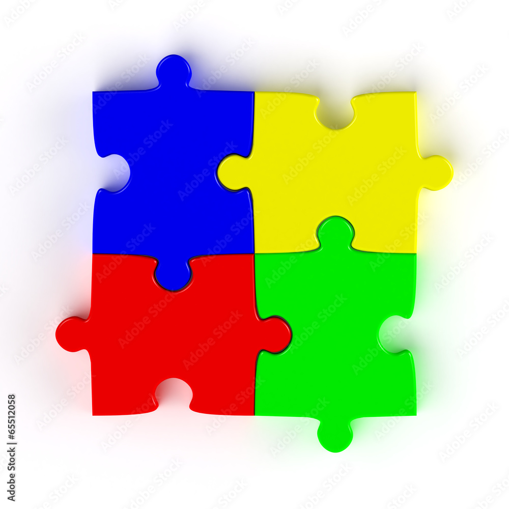 Obraz premium 3d plastic puzzle on white