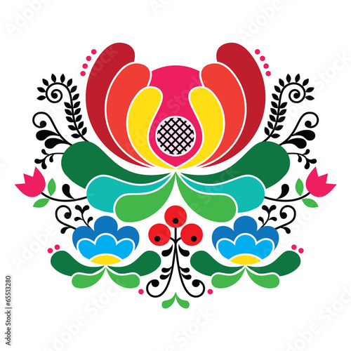 Norwegian folk art pattern - Rosemaling style embroidery