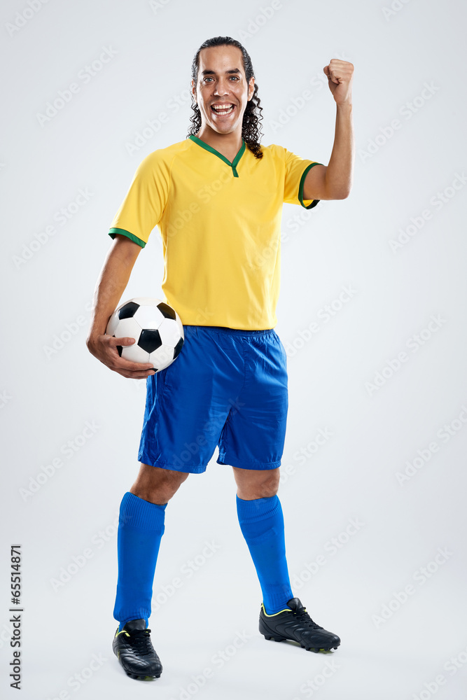 smiling soccer player smiling soccer player