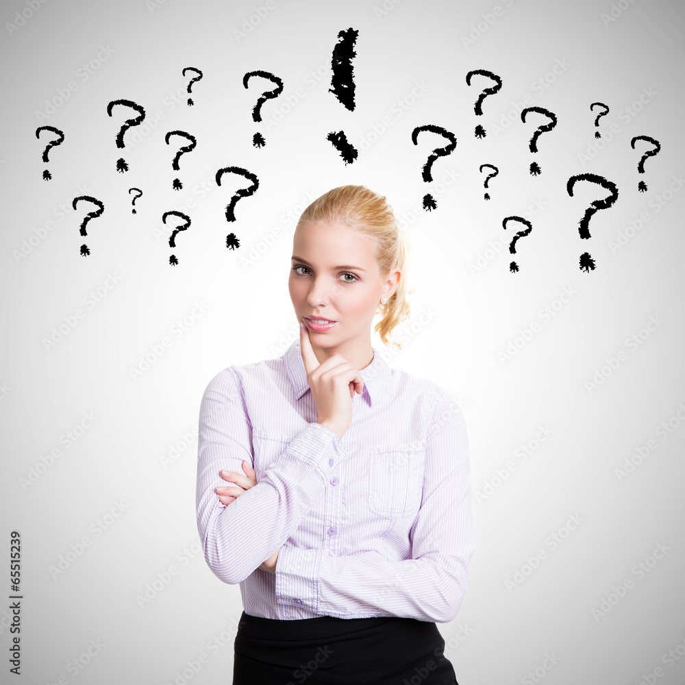 junge Frau mit einer Idee junge Frau mit einer Idee