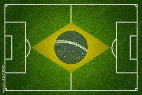 Brazil soccer or football pitch top view
