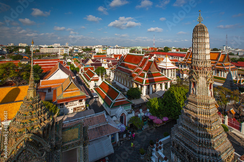 Aerial view of Temple of the Dawn (Wat Arun)