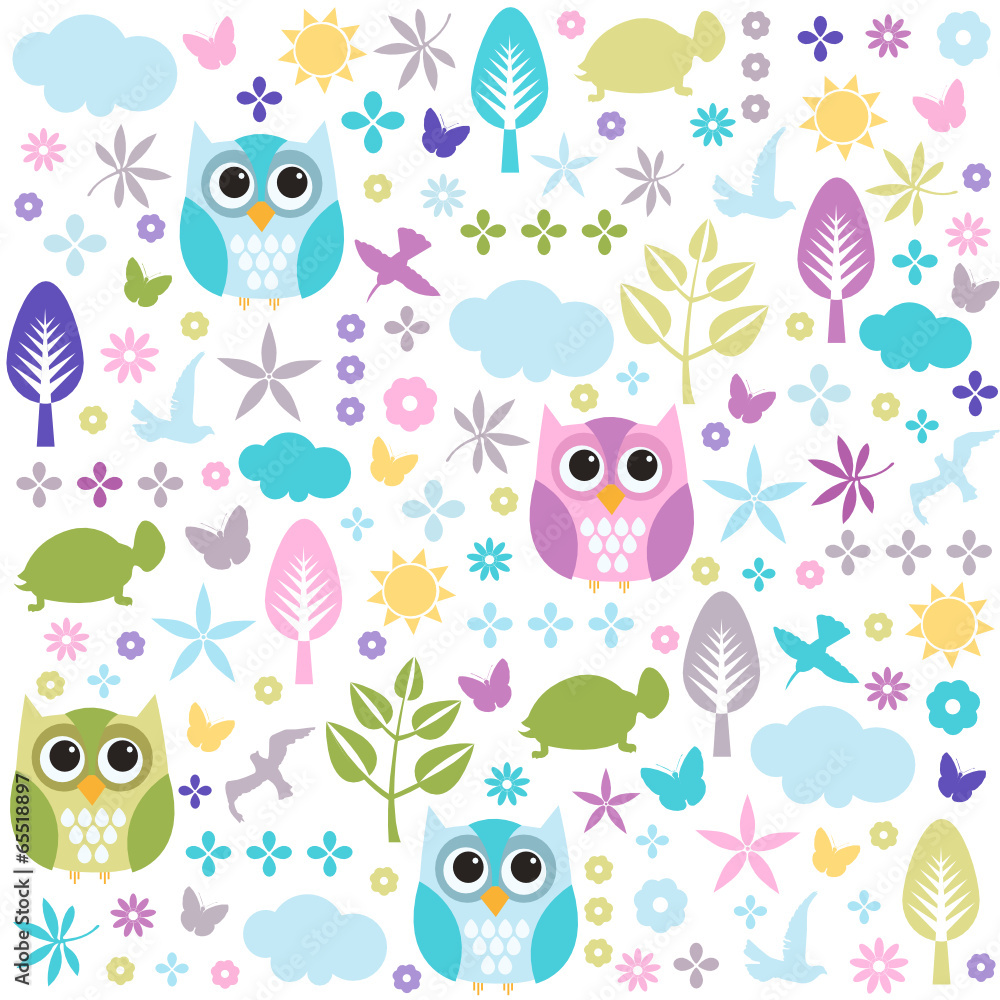 Obraz premium Seamless floral pattern, wallpaper