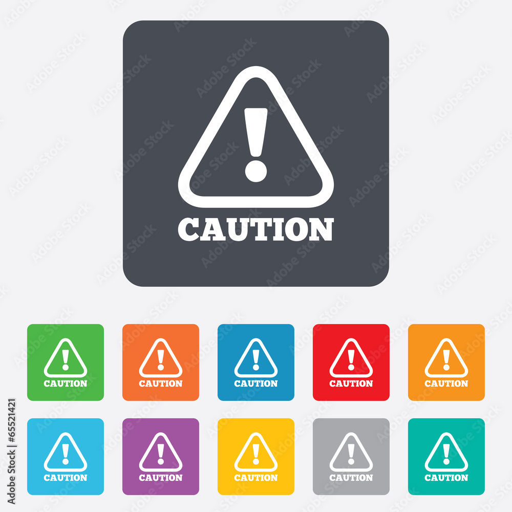 Attention caution sign icon. Exclamation mark. Attention caution sign icon. Exclamation mark.