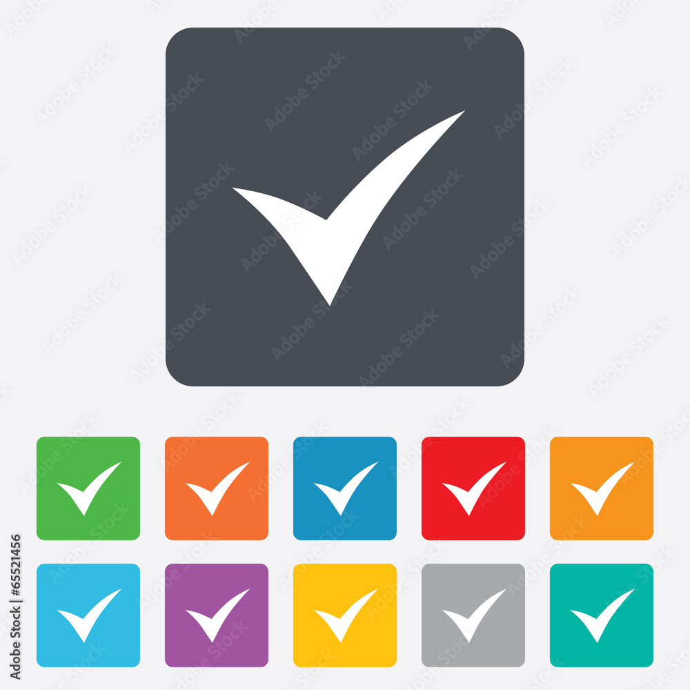 Check sign icon. Yes symbol. Check sign icon. Yes symbol.