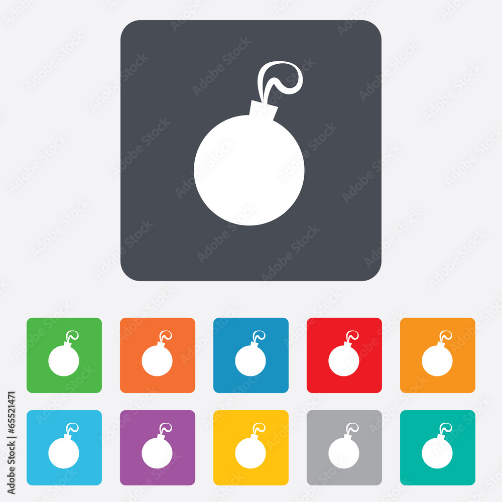 Christmas ball sign icon. Holidays button. Christmas ball sign icon. Holidays button.