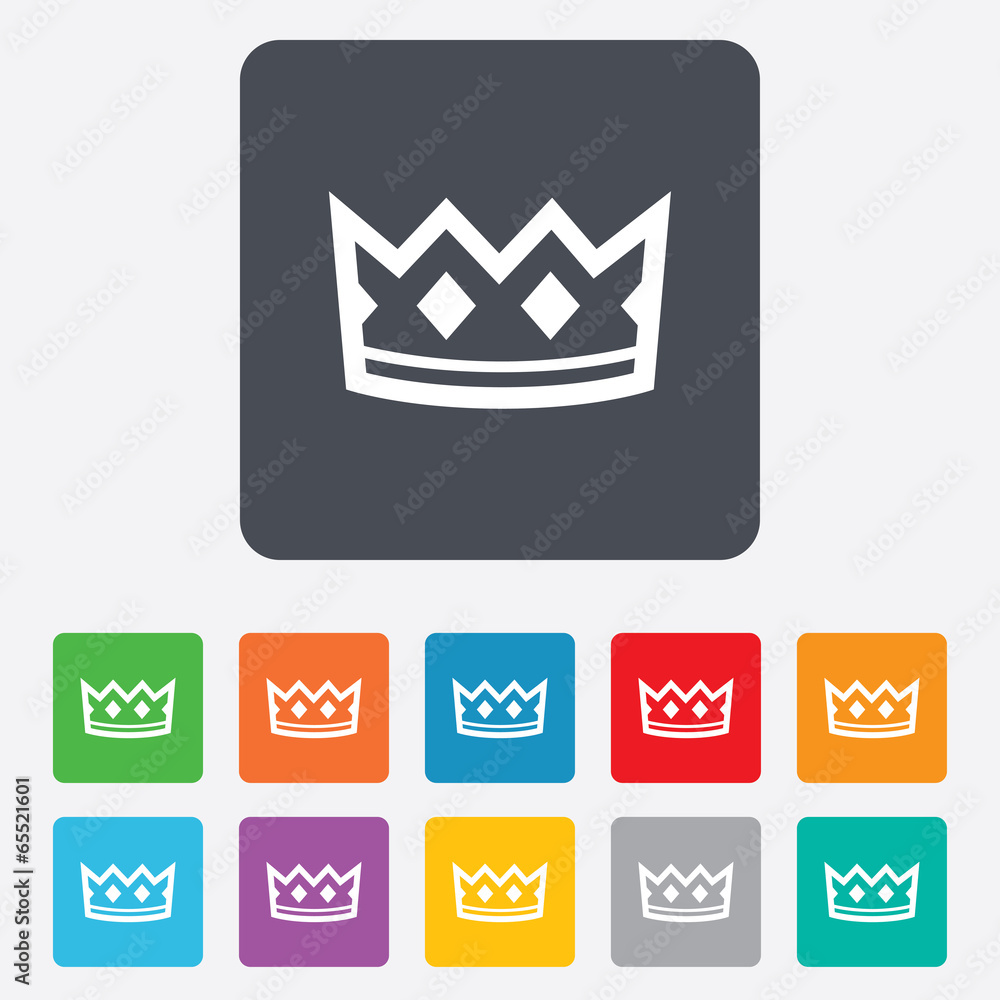 Crown sign icon. King hat symbol. Crown sign icon. King hat symbol.