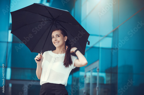 attractive Businesswoman is walking in city