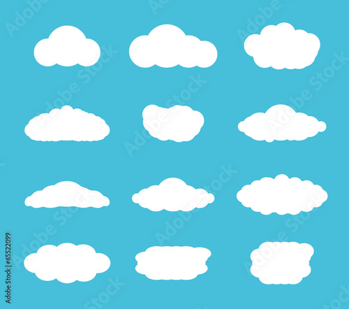 Flat design cloudscapes collection