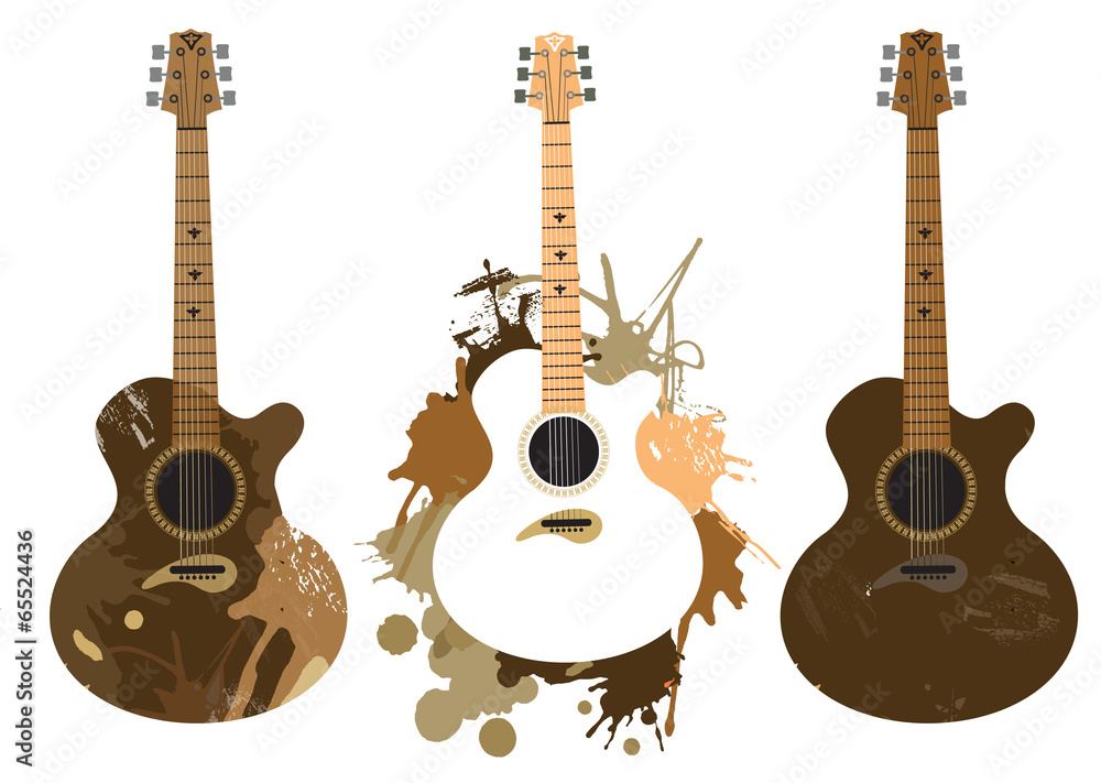 Obraz premium Grunge stylized Spanish Guitars
