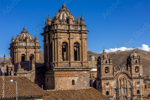 Cathedral and Society of Jesus Church Bell Towers Cuzco Peru