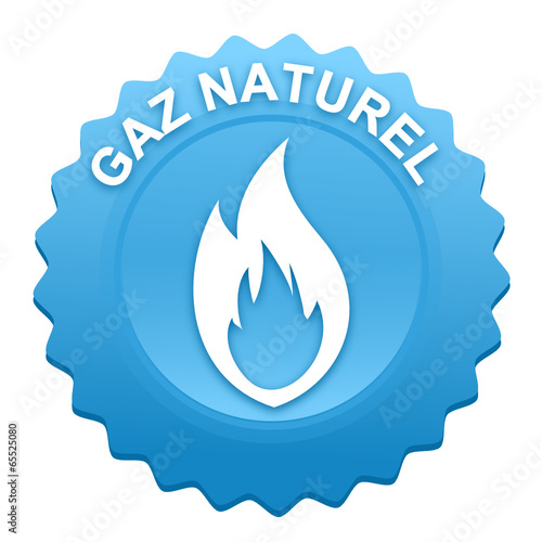 gaz naturel sur bouton web denté bleu