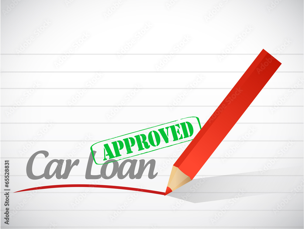 car loan approved sign message illustration