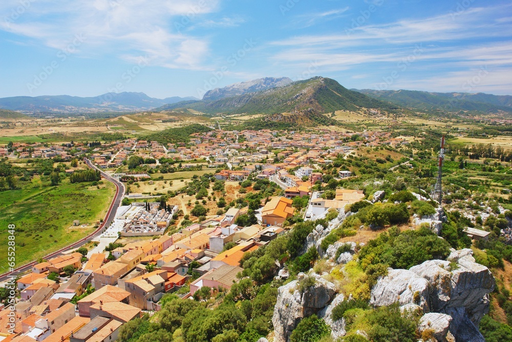 Posada, view from the castle of the countryside of Sardinia
